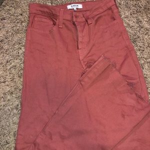 raw hem flair pants